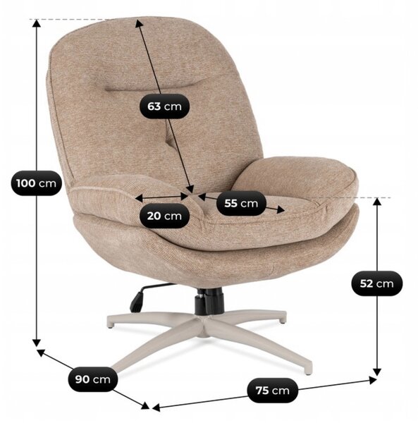 Křeslo Melissa (béžová). Akce -14%