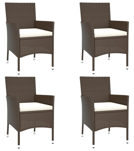 5dílný zahradní bistro set s poduškami hnědý polyratan 3187413