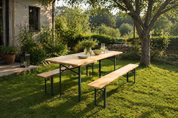 Pivní set PREMIUM 220x70cm – masiv borovice - stůl + lavice