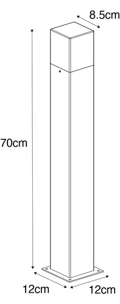 Moderní venkovní stojací lampa 70 cm tmavě šedá IP44 - Dánsko