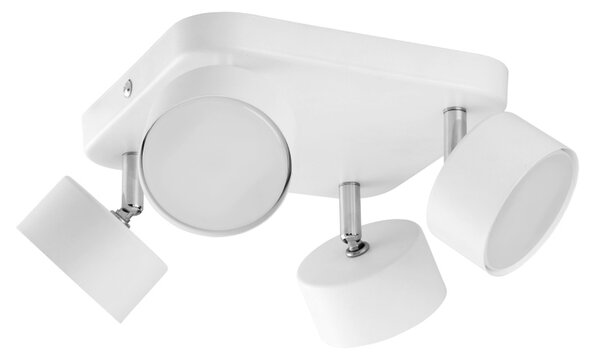 TK LIGHTING Bodový lustr - CLARK 3397, 230V/10W/4xGX53, bílá/chrom