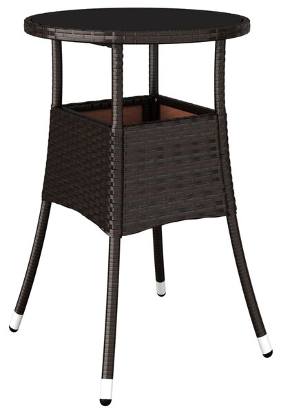 5dílný zahradní bistro set s poduškami hnědý polyratan 3187413
