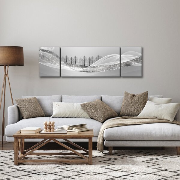 Obraz - Stříbrná krajina (170x50 cm)