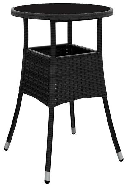 5dílný zahradní bistro set s poduškami černý polyratan 3187417