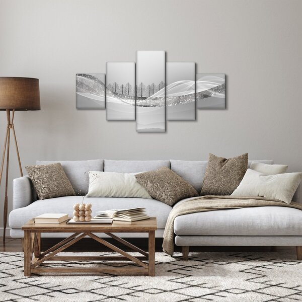 Obraz - Stříbrná krajina (125x70 cm)