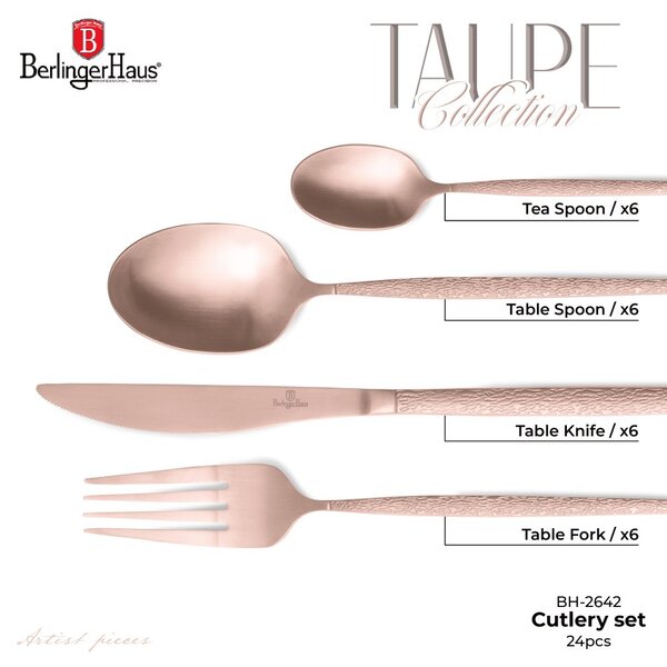 Sada příborů 24 ks satén Rosegold Metallic Line