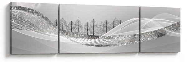 Obraz - Stříbrná krajina (170x50 cm)