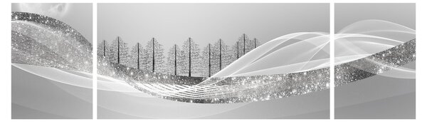 Obraz - Stříbrná krajina (170x50 cm)