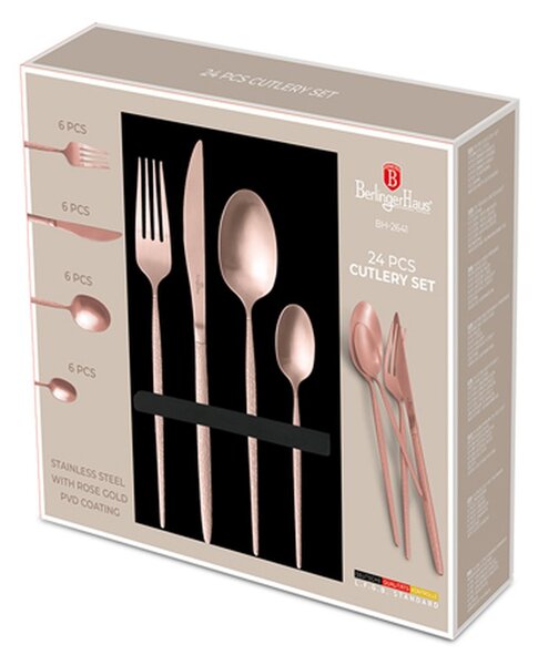 Sada příborů 24 ks satén Rosegold Metallic Line