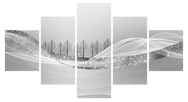 Obraz - Stříbrná krajina (125x70 cm)