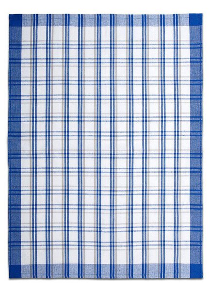 Tegatex Utěrka bavlna 3 ks - tradiční káro modrá 50*70 cm