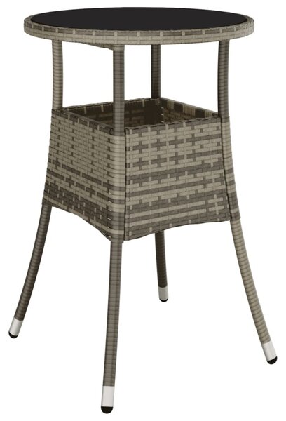 5dílný zahradní bistro set s poduškami šedý polyratan 3187419