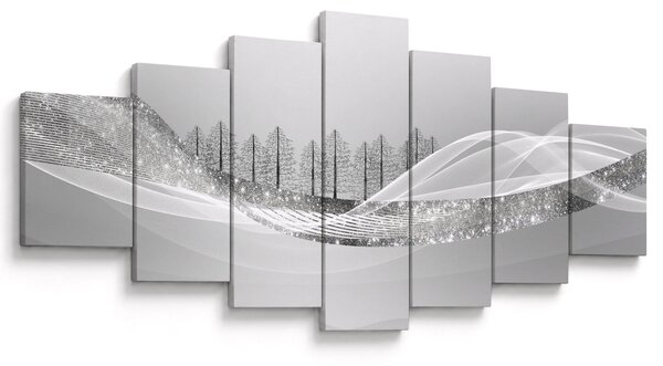 Obraz - Stříbrná krajina (210x100 cm)
