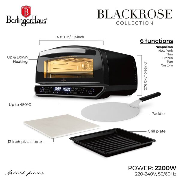 Pec na pizzu elektrická 450° Black Rose Collection