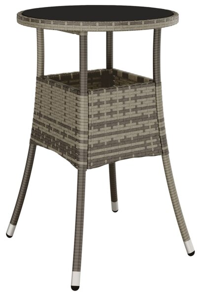 3dílný zahradní bistro set s poduškami šedý polyratan 3187424