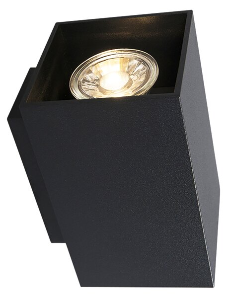 Sada 2 moderních nástěnných lamp černých čtvercových 2-světlo - Sandy