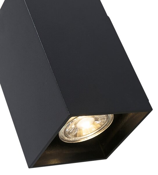 Sada 2 moderních nástěnných lamp černých čtvercových 2-světlo - Sandy