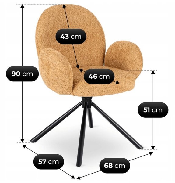 Jídelní židle Mussi (hořčicová). Akce -15%