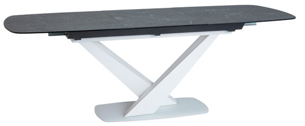 Stůl CASSINO II keramický, grafit mramor/ bílý mat 160(220)X90