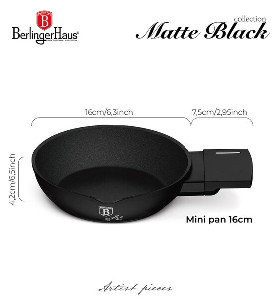 Pánev s titanovým povrchem 16 cm Matte Black Collection