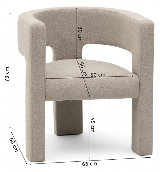 Tmavě béžové designové křeslo ALPAH LOOP Loop 04