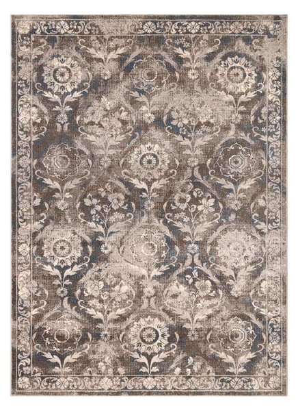 Makro Abra Vlněný kusový koberec NAIN 7601/51625 Klasický béžový modrý Rozměr: 80x150 cm