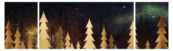 Obraz - Zlatá noc (170x50 cm)