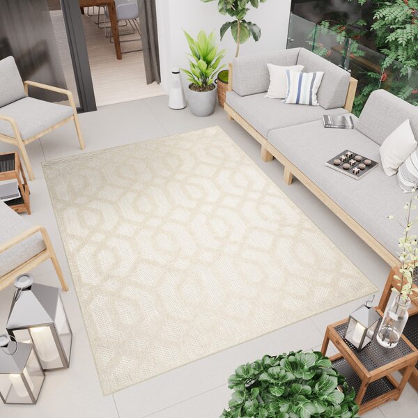 Makro Abra Kusový koberec Sisalový CANSAS T936E Geometrický krémový Rozměr: 60x100 cm
