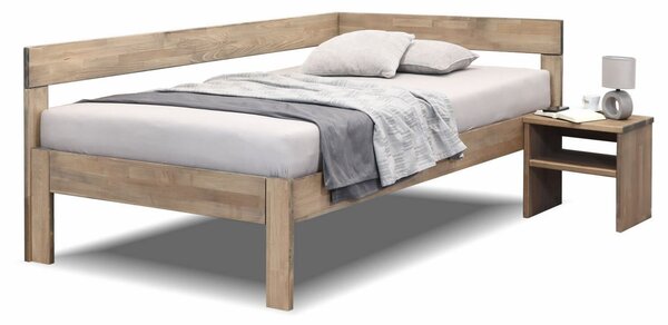 Rohová postel jednolůžko Tiffany 90x200, masiv buk, Levá