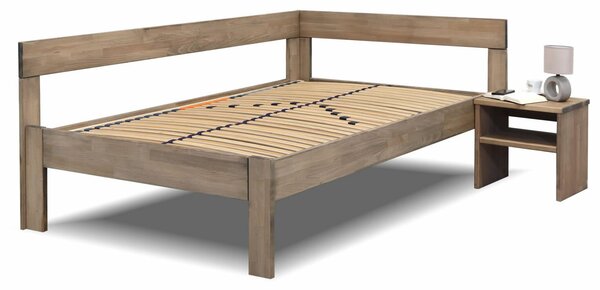 Rohová postel jednolůžko Tiffany 90x200, masiv buk, Levá