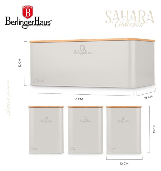 Chlebník a sada dóz na potraviny 4 ks Sahara Collection