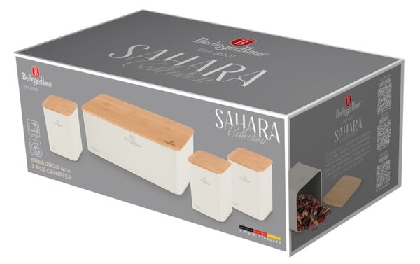 Chlebník a sada dóz na potraviny 4 ks Sahara Collection