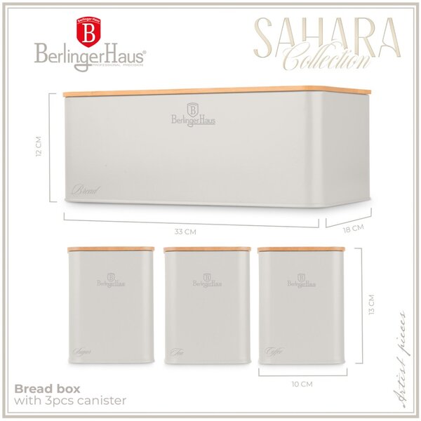 Chlebník a sada dóz na potraviny 4 ks Sahara Collection