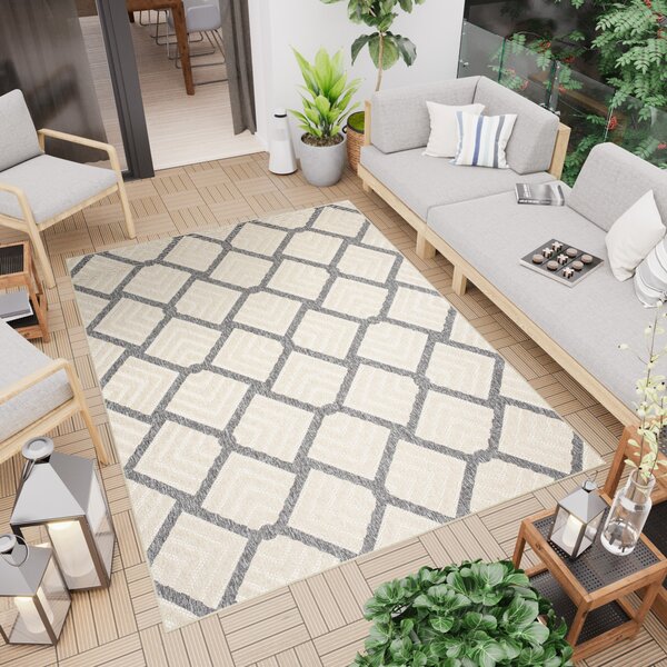 Makro Abra Kusový koberec Sisalový CANSAS T932C Geometrický krémový Rozměr: 60x100 cm