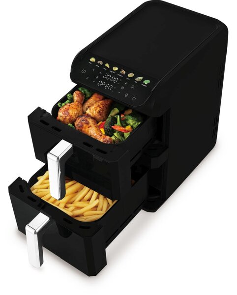 Horkovzdušná fritéza digitální dvojitá 4+6 l Matte Black Collection