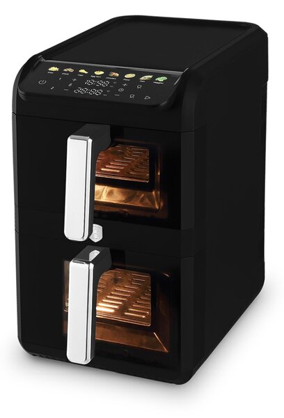Horkovzdušná fritéza digitální dvojitá 4+6 l Matte Black Collection