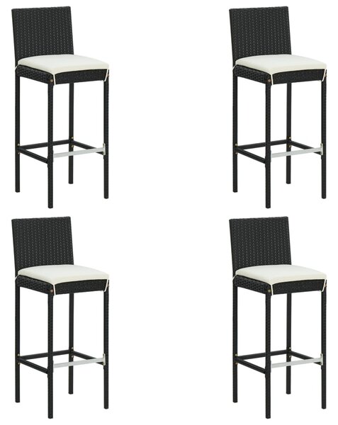 5dílný zahradní barový set s poduškami černý polyratan 3187625