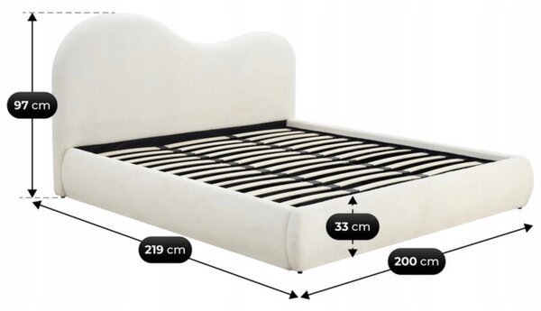 Manželská postel 180 cm Tullin (krémová) (s roštem) (s úl. prostorem)