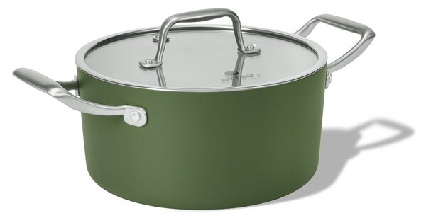 Elmich Nepřilnavý keramický hrnec Vital Ø 18 cm (2L) - olivově zelená