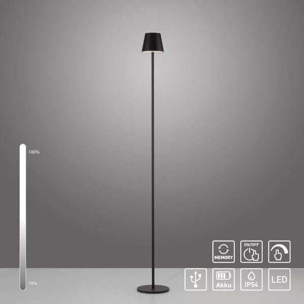 LD 19252-18 LED bateriové svítidlo černé, stojací a stolní lampa, dotykový stmívač, IP54 pro venkovní použití 3000K - JUST LIGHT
