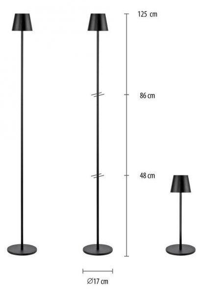 LD 19252-18 LED bateriové svítidlo černé, stojací a stolní lampa, dotykový stmívač, IP54 pro venkovní použití 3000K - JUST LIGHT