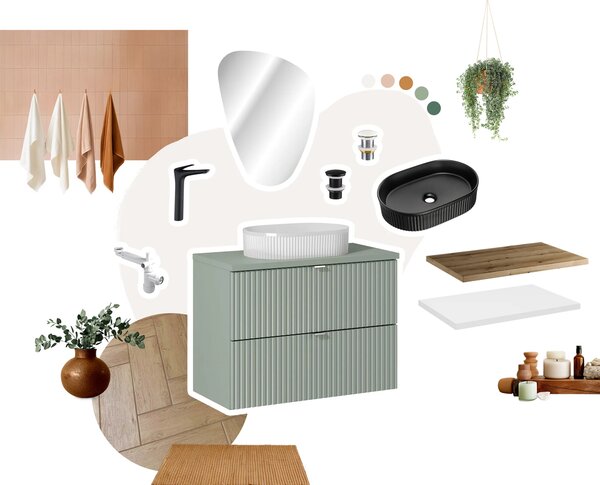Comad Závěsná koupelnová skříňka Line Reed Green D 81-30-1D zelená