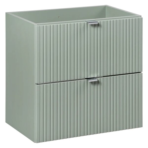 Comad Závěsná skříňka Line Reed Green Pati II s deskou a umyvadlem zelená/dub evoke