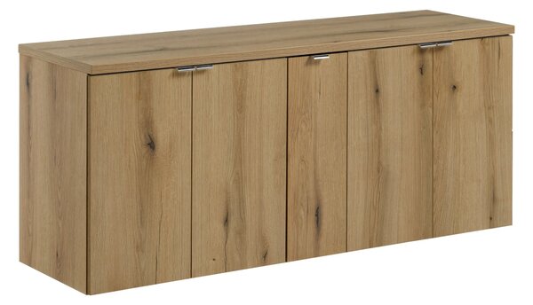 Comad Závěsná skříňka pod umyvadlo Nova Oak s deskou 140 cm dub evoke