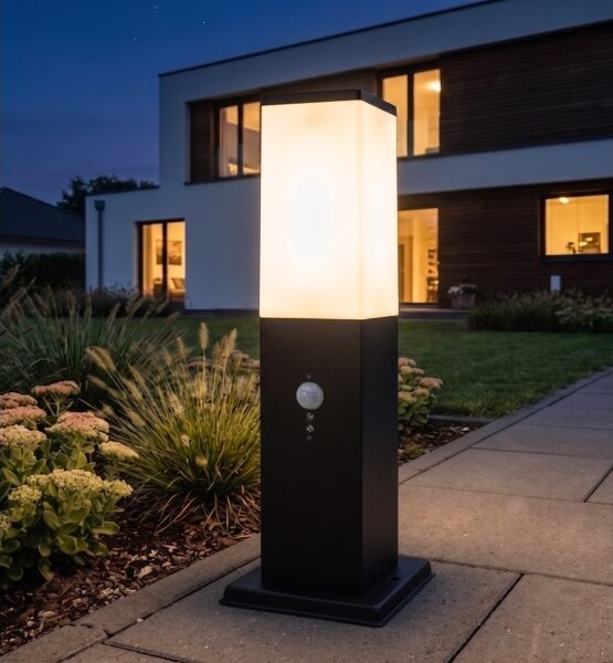 Brilagi - Venkovní lampa se senzorem NOVA 1xE27/15W/230V 40 cm IP44 černá