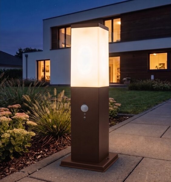 Brilagi - Venkovní lampa se senzorem NOVA 1xE27/15W/230V 40 cm IP44 hnědá