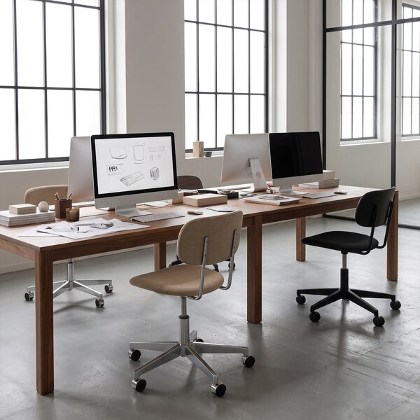 Audo Copenhagen designové židle Co Task Chair - konstrukce dub černě lakovaný, podnož černá bez čalounění