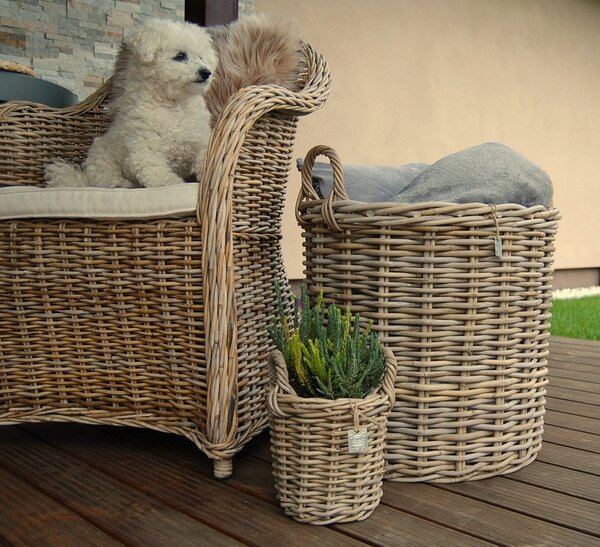 RATANOVÉ Koše DUO XLS, Grey, SET 2 kusy (Van der Leeden®)