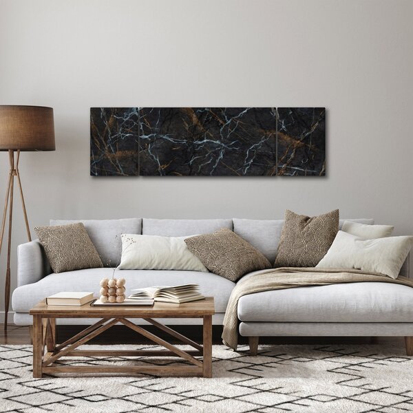 Obraz - Černý mramor (170x50 cm)