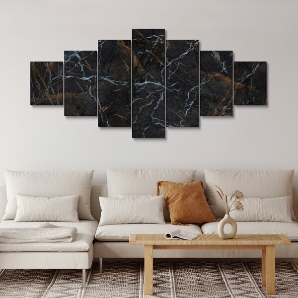 Obraz - Černý mramor (210x100 cm)